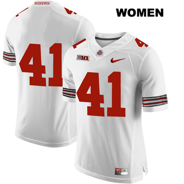 Ohio State Buckeyes Women's Hayden Jester #41 White Authentic Nike No Name College NCAA Stitched Football Jersey PY19J44XQ